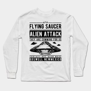 Flying Saucer Alien Attack Long Sleeve T-Shirt